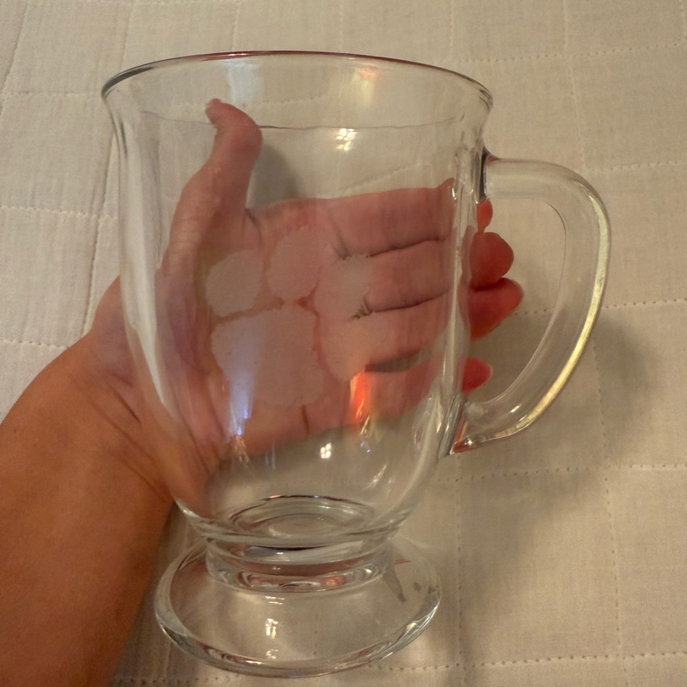 Clear Clemson Tiger Paw Glass Mug with Handle